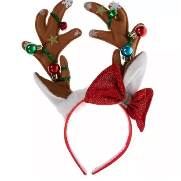 Reindeer Antlers & Jingle Bells Headband - Picture 1 of 3